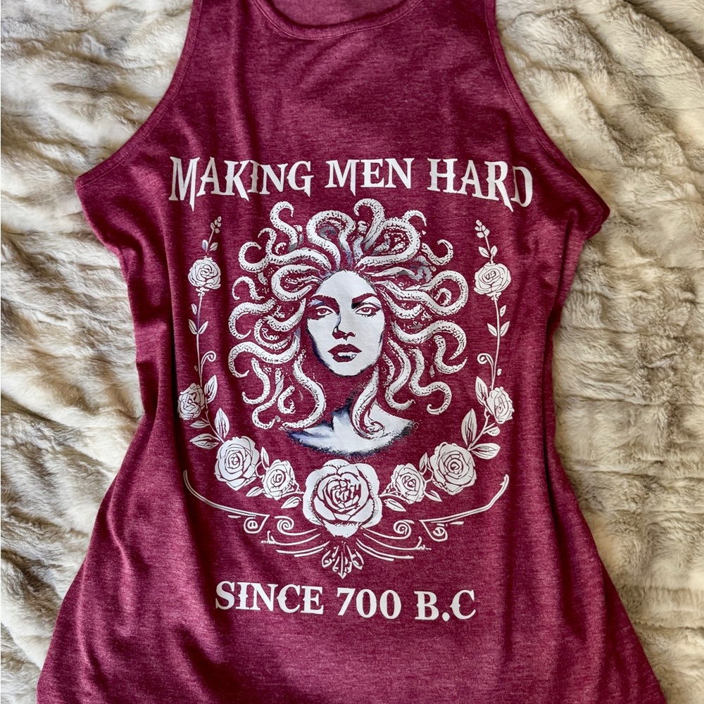 Women's Burgundy Graphic Tank Top